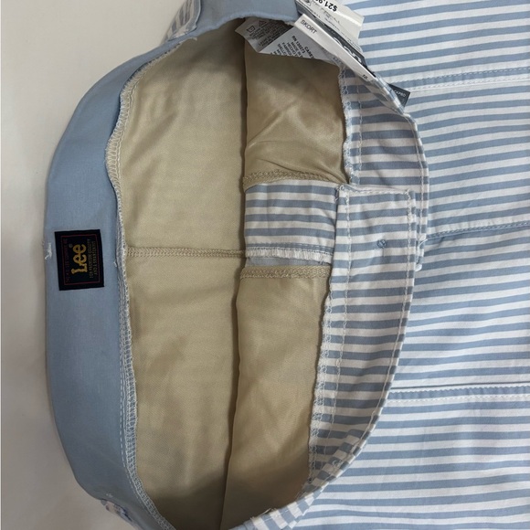 NWT Lee Women’s Mid Rise White & Shy Blue Stripe Cotton Blend Skort, Size 10 - Picture 9 of 15